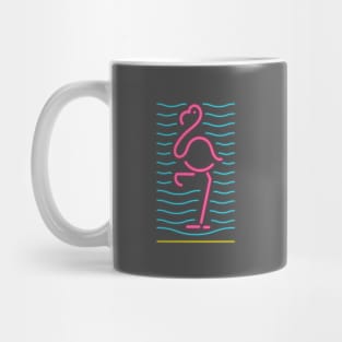 80's Gift 80s Retro Neon Sign Pink Flamingo Mug